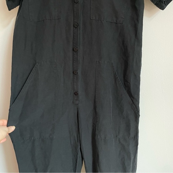 OZMA Silk Linen Painter's Jumpsuit In Black XS - Picture 12 of 12